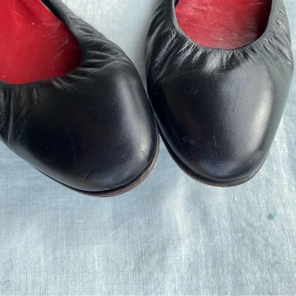 Pierre Hardy black leather stretch d'orsay ballet flats