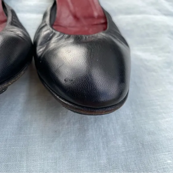 Pierre Hardy black leather stretch d'orsay ballet flats