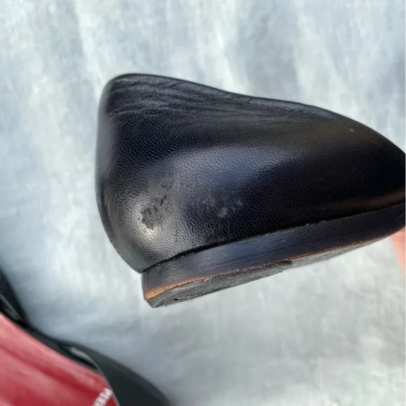 Pierre Hardy black leather stretch d'orsay ballet flats