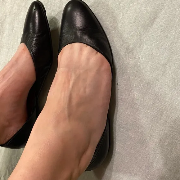 Pierre Hardy black leather stretch d'orsay ballet flats