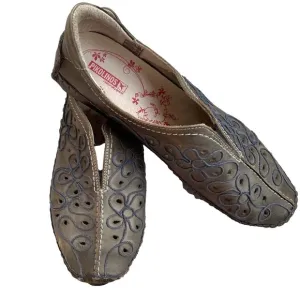 Pikolinos Leather Slip On Flats Perforated Embroidered Comfort Non-Slip 9/9.5