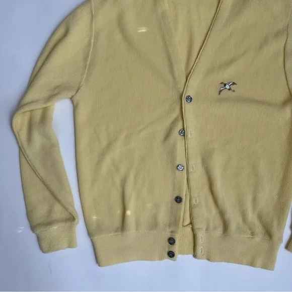 Pine State Vintage Grandpa Sweater Cardigan Yellow M