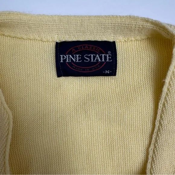 Pine State Vintage Grandpa Sweater Cardigan Yellow M