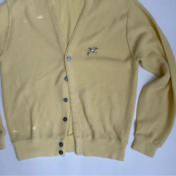 Pine State Vintage Grandpa Sweater Cardigan Yellow M