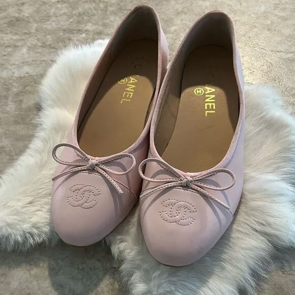 Pink Leather Ballet Flats