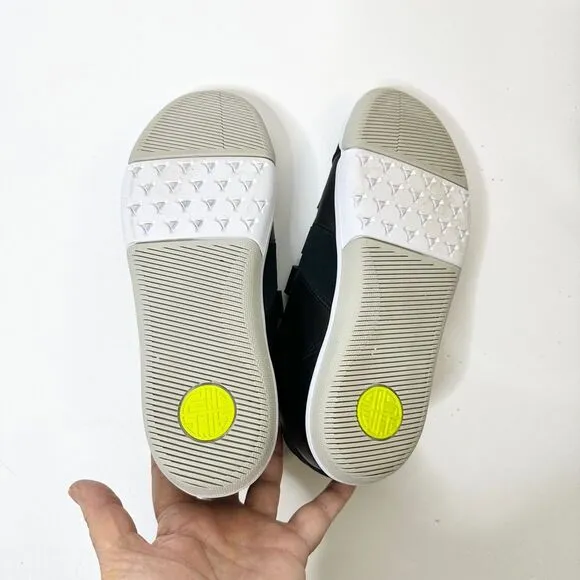 PLAE Larkin Sneakers Mens 7M Black Neon Yellow Easy Straps Athleisure