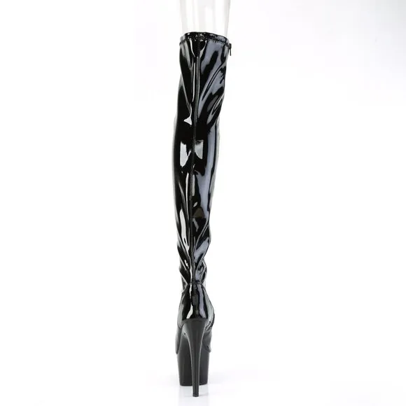 Platform High Heel Patent Leather Thigh High Boots