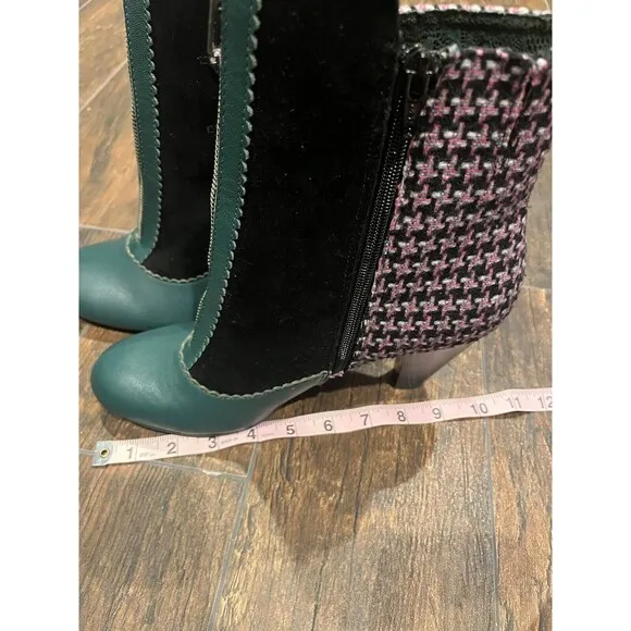 Poetic Licence Granny Boots, Size 9.5, 41, Green Leather boots