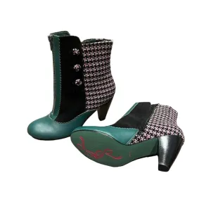 Poetic Licence Granny Boots, Size 9.5, 41, Green Leather boots