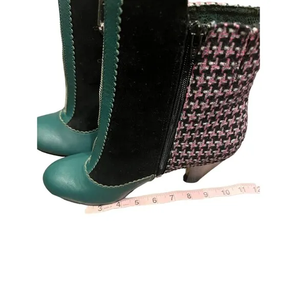 Poetic Licence Granny Boots, Size 9.5, 41, Green Leather boots