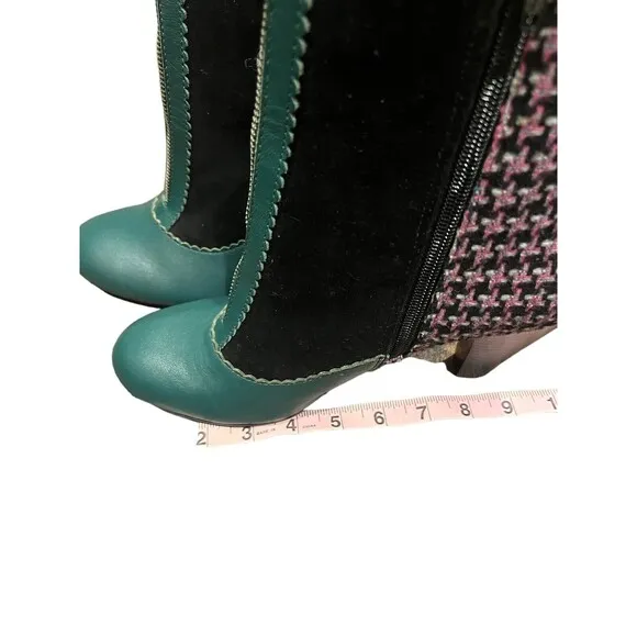 Poetic Licence Granny Boots, Size 9.5, 41, Green Leather boots