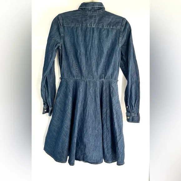 Polo Ralph Lauren Girls' Long Sleeve Button Denim Shirt Dress - No Belt