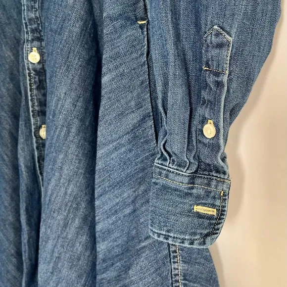 Polo Ralph Lauren Girls' Long Sleeve Button Denim Shirt Dress - No Belt