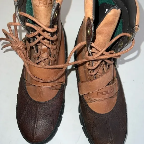 Polo Ralph Lauren Mens Brown Tavin High Leather Boots