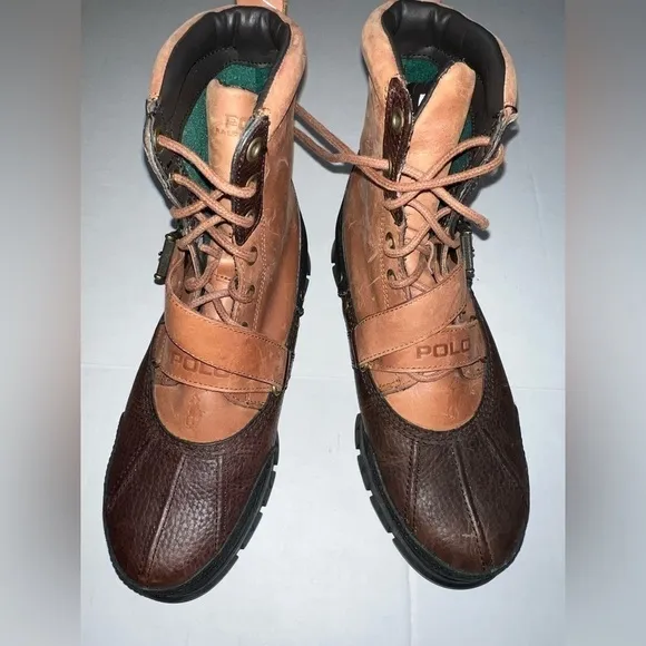 Polo Ralph Lauren Mens Brown Tavin High Leather Boots