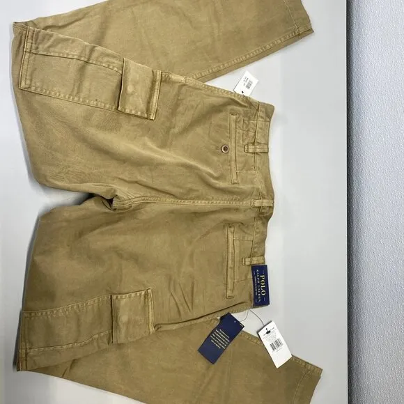 Polo Ralph Lauren Men’s Cargo Pants Tan Size 30 Slim Fit Stretch – NWT