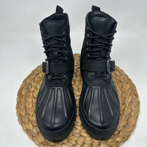 POLO RALPH LAUREN Oslo High Boots Leather Black Size 7.5 Men's
