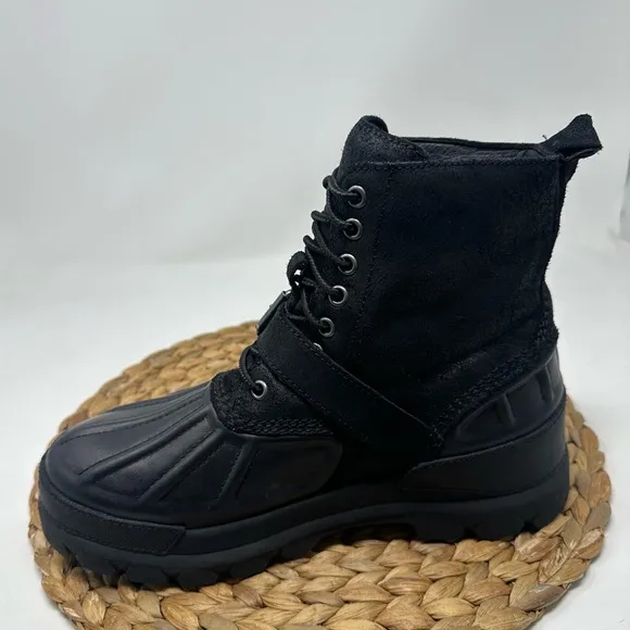 POLO RALPH LAUREN Oslo High Boots Leather Black Size 7.5 Men's