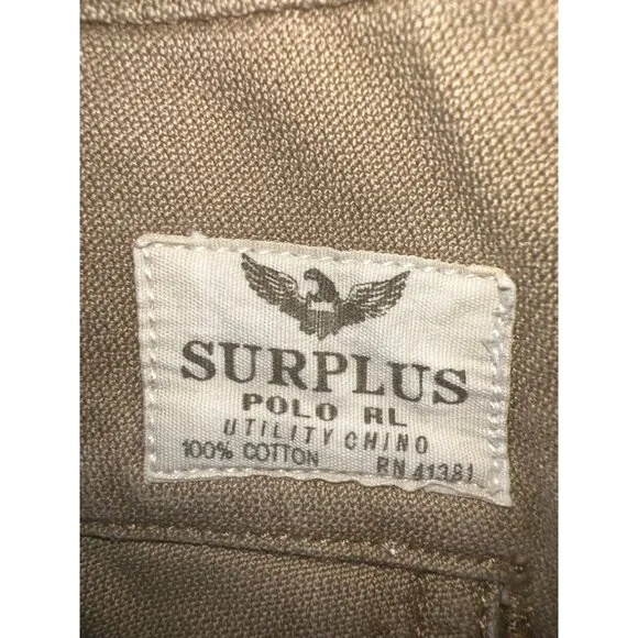 Polo Ralph Lauren Surplus Utility Chino Cargo‎ Pants - Khaki 36x34 - workwear