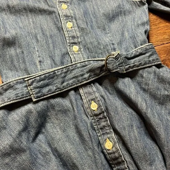 Polo Ralph Lauren Big Girls Belted Denim Cotton Shirtdress, size 7