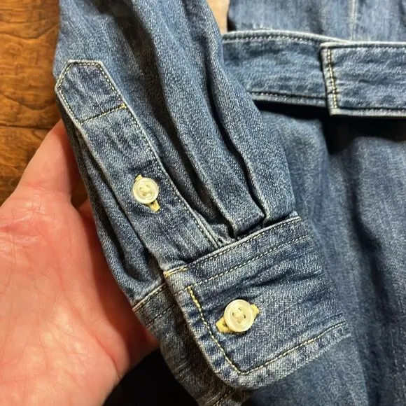 Polo Ralph Lauren Big Girls Belted Denim Cotton Shirtdress, size 7