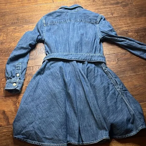 Polo Ralph Lauren Big Girls Belted Denim Cotton Shirtdress, size 7