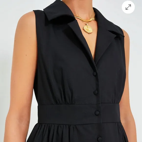 POMANDER PLACE Black Sleeveless Noelle Shirt Dress