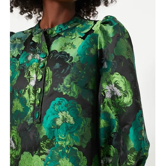 POMANDER PLACE Green Jacquard Samantha Dress NEW