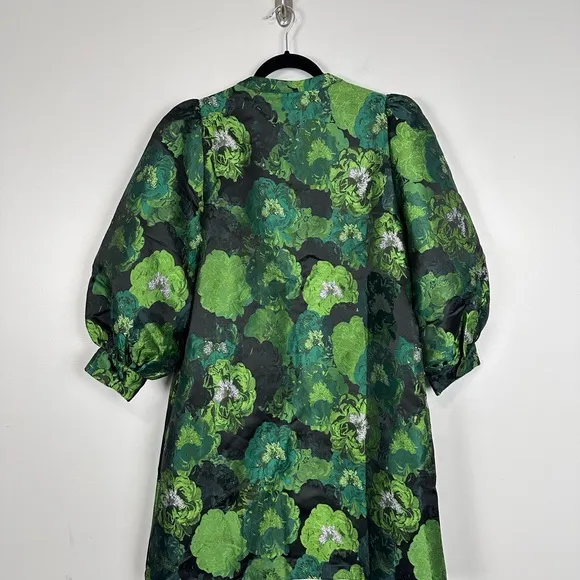 POMANDER PLACE Green Jacquard Samantha Dress NEW