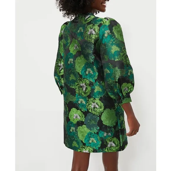 POMANDER PLACE Green Jacquard Samantha Dress NEW