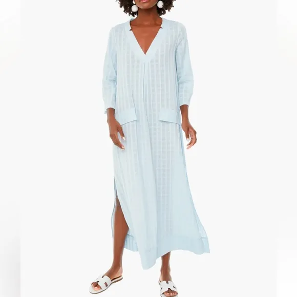 POMANDER PLACE Light Blue Carolina Caftan