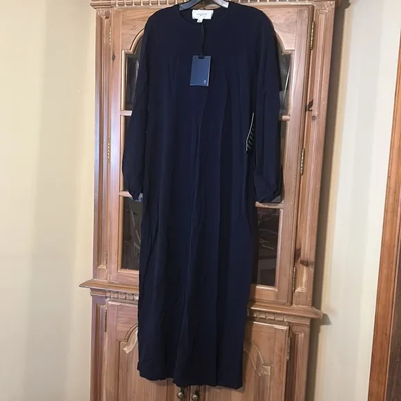 POMANDER PLACENavy Double Knit Lennox Dress