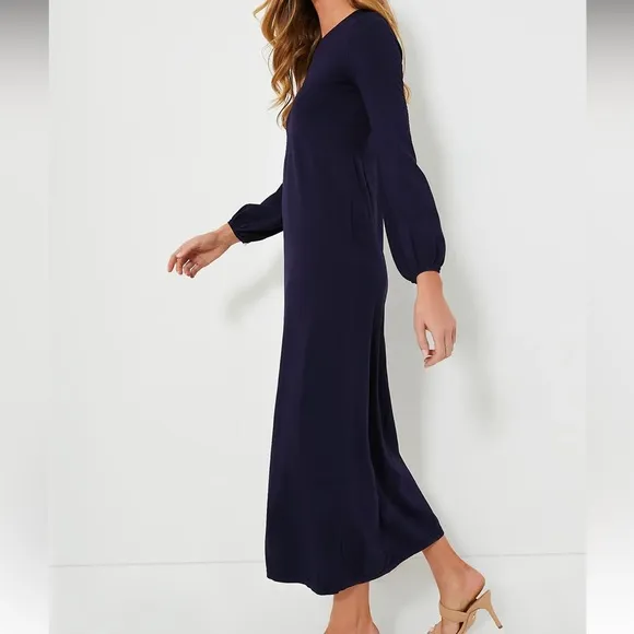 POMANDER PLACENavy Double Knit Lennox Dress