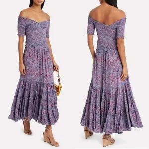 Poupette St. Barth SOLEDAD Floral Smocked Dress - M
