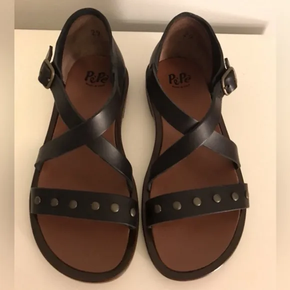 Pèpè criss-cross Sandals Leather New!