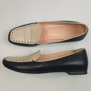PRADA Black Beige Square ToeTwo-Tone Loafers