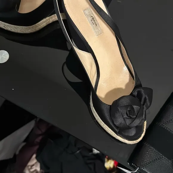 Prada Black Espadrille Shoes with Sophisticated Design