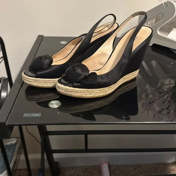 Prada Black Espadrille Shoes with Sophisticated Design