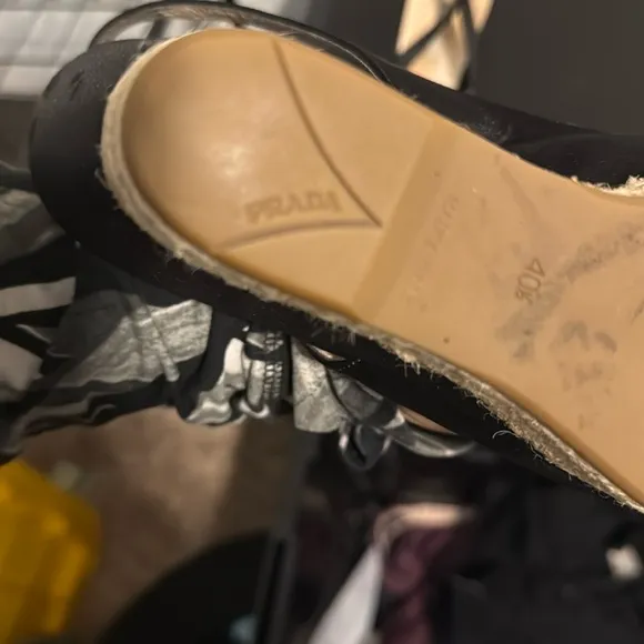 Prada Black Espadrille Shoes with Sophisticated Design