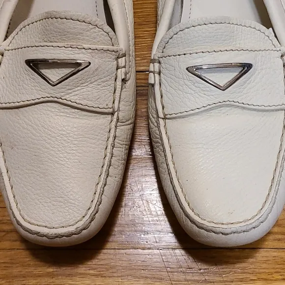 PRADA white loafers