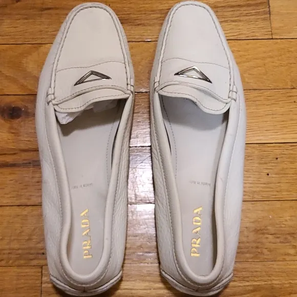 PRADA white loafers