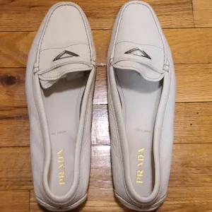 PRADA white loafers