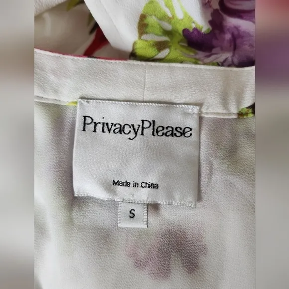 Privacy Please Revolve Acme white floral tropical print Sz Small wrap Maxi Dress