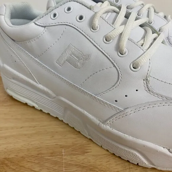 Propet Sanford White Leather Walking Sneakers, Men's Size 11(5E) Extra Wide