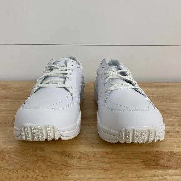 Propet Sanford White Leather Walking Sneakers, Men's Size 11(5E) Extra Wide