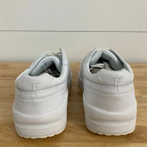 Propet Sanford White Leather Walking Sneakers, Men's Size 11(5E) Extra Wide