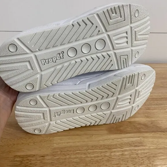 Propet Sanford White Leather Walking Sneakers, Men's Size 11(5E) Extra Wide