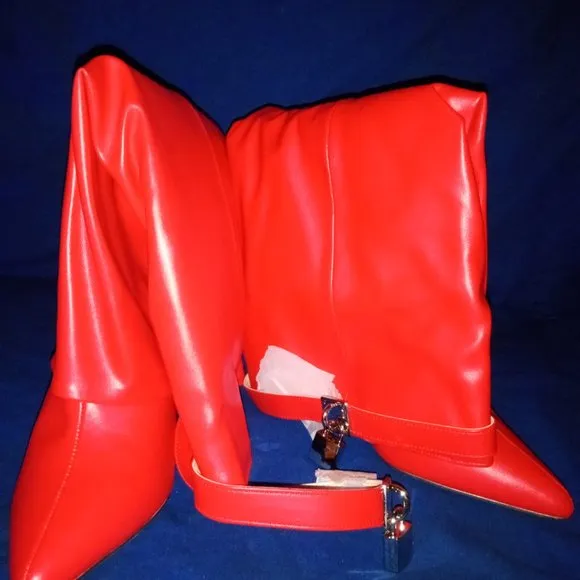 Public Desire  ANOTHER LEVEL Echo Red Knee High Boots ( BRAND NEW !!! )