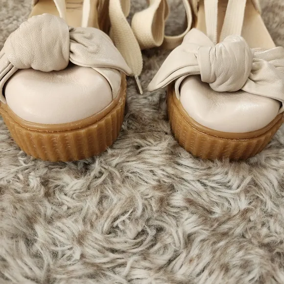 Puma X Fenty By Rihanna Bow Creeper Beige Women's Sandals Size 8