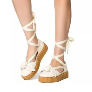 Puma X Fenty By Rihanna Bow Creeper Beige Women's Sandals Size 8